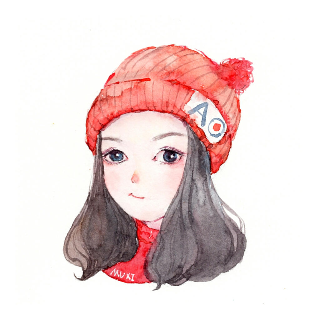 水彩头像 卡通人物插画 水彩过程