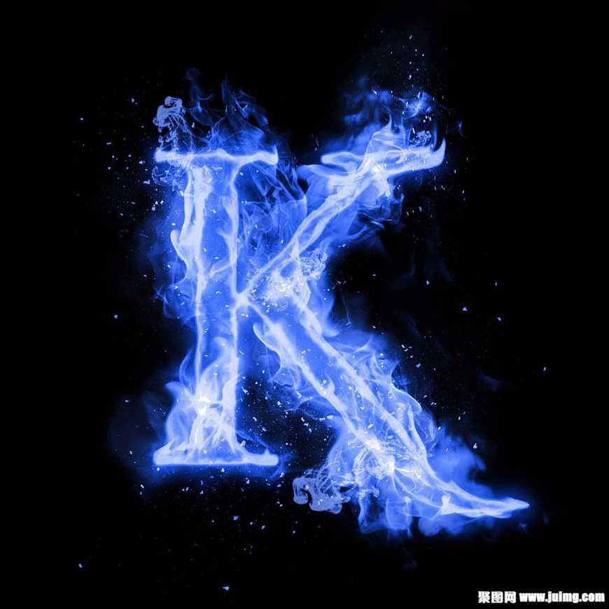 蓝色火焰字母k