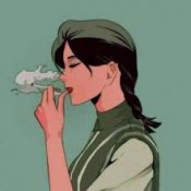 白雪公主抽烟情侣头像-抽烟头像