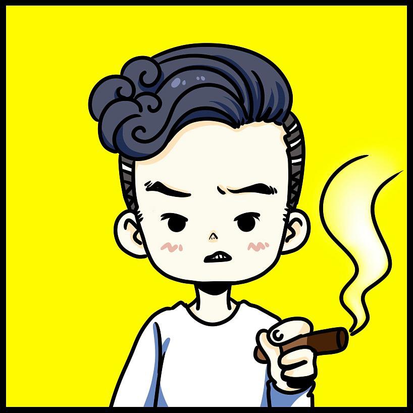 卡通男生抽烟头像→_→ z Z